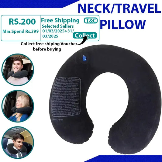 Neck Pillow Travel Pillow 68675 | Inflatable Curved Neck Travel |Head Rest Cushion